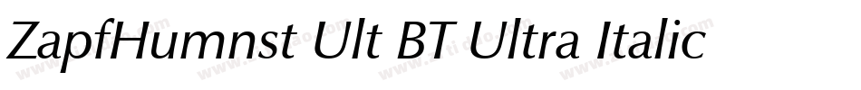 ZapfHumnst Ult BT Ultra Italic字体转换